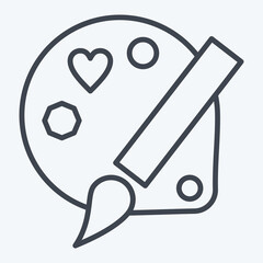 Icon Art. related to Photos and Illustrations symbol. line style. simple design illustration