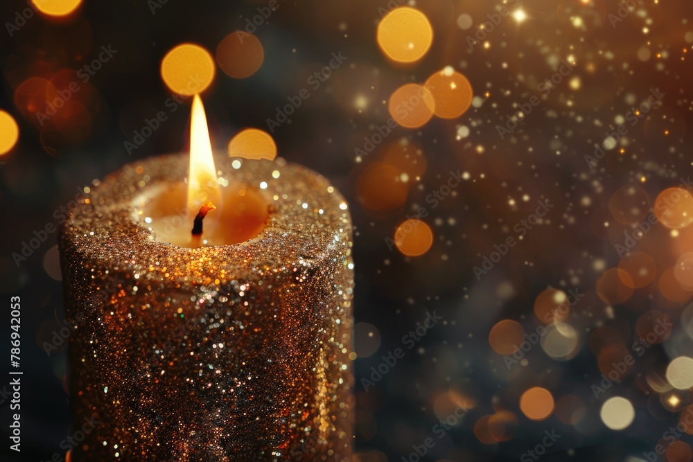 Aufkleber A simple image of a lit candle on a table, perfect for adding warmth and ambiance to any project