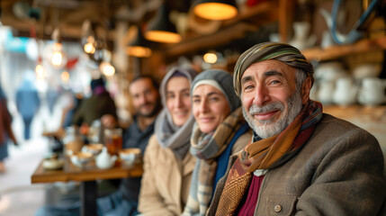 Obraz premium Ethnic sellers at the market waiting tourists in the shop