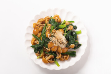 なめことほうれん草のおひたし