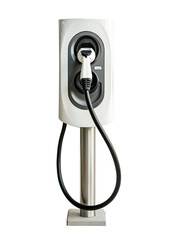 electric car charging station with pipe, on transparency background PNG