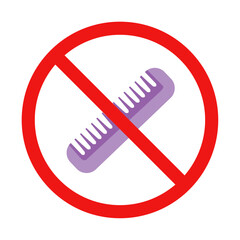 No Comb Sign on White Background