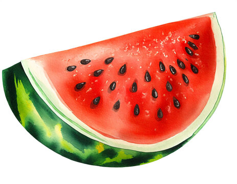 St&uuml;ck Wassermelone isoliert auf wei&szlig;en Hintergrund, Freisteller
