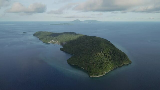 Aerial View of Pulau Run one of the Banda Islands
