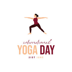 international yoga day wishing or greeting  social media wishes post, yoga day, character, pose, template, vector, illustration  