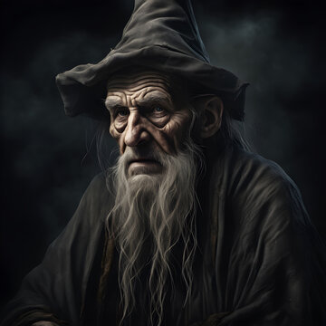 Portrait of an Old Wrinkled Sorcerer