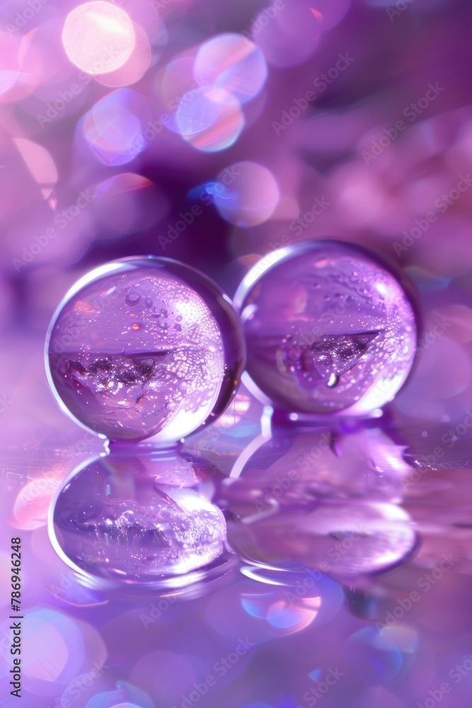 Poster glass balls on a table, suitable for various concepts