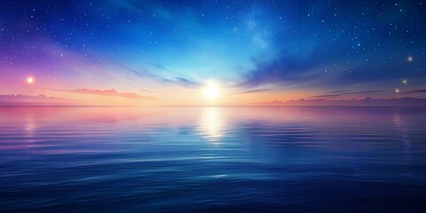 Fototapeta na wymiar Sunrise scene at the sea. Gradient color natural background