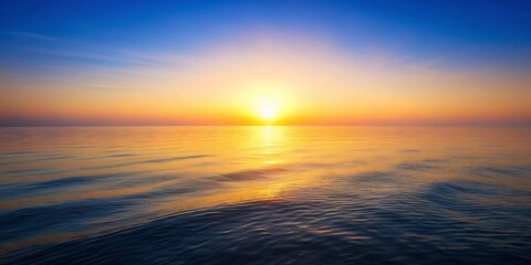Naklejka na ściany i meble Sunrise scene at the sea. Gradient color natural background