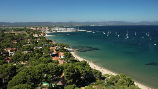 Aerial view of Giens Peninsula near Toulon, France