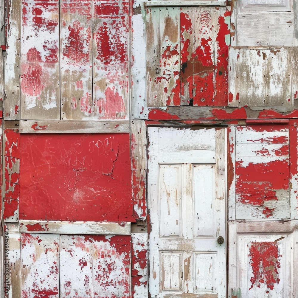 Aufkleber a striking image of multiple doors on a vibrant wall, suitable for various design projects