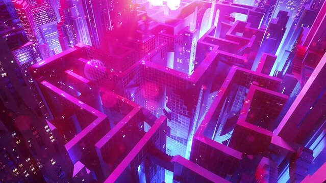 navigate the surreal architecture of a psychedelic. seamless looping overlay 4k virtual video animation background