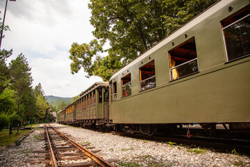 Fototapeta na wymiar Sargan Eight, Narrow-gauge heritage railway, Mokra Gora village, Serbia