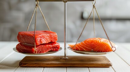 Fish versus meat balance benefits and harm - 786950601