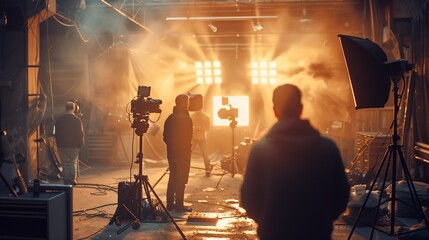 Behind the scenes lighting stage