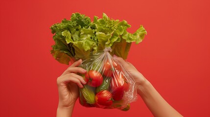 Plastic bag for groceries emphasising its danger and side effects - 786950640