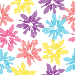 Peonies Seamless Pattern. Watercolor Background. Summer nature ornament. Large flowers in bloom.