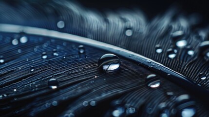 Close up of water droplets on a feather, suitable for nature themes