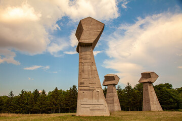 Three fists monument, Bubanj Memorial Park, Nis, Serbia