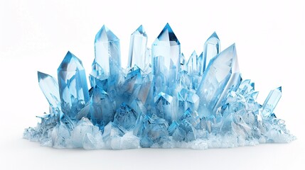 Sapphire-colored gems on blank canvas. Digital rendering.