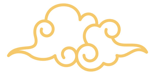 Golden line cloud in traditional chinese decorative style