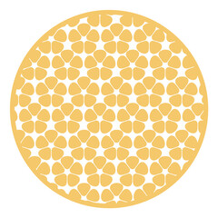 Round golden floral pattern in traditional chinese style.
