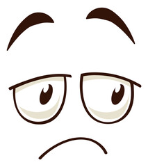 Frowning comic face. Sad emoji. Negative emotion - obrazy, fototapety, plakaty