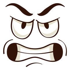 Angry comic face. Stressed or irritated mood emoji