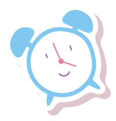 Clock cute sticker. Time reminder scrapbook printable