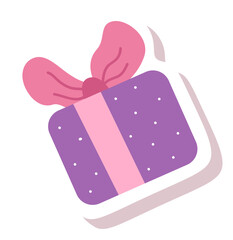Gift sticker for dairy or planner. Present label