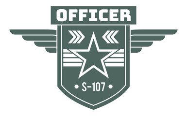 Officer badge. Military retro ensignia. Army patch