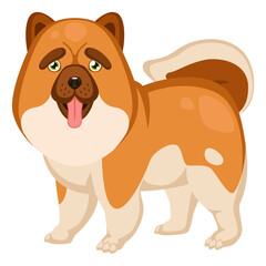 Shiba inu dog. Cute cartoon puppy character