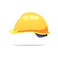 Construction yellow safety helmet isolated on white background.
