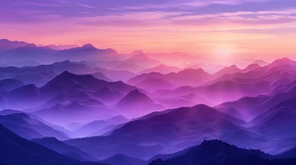 Poster sunrise in mountain purple levender background © maaz