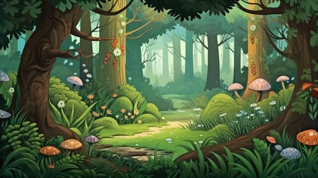 Enchanted Forest Pathway Cartoon