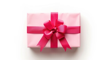 A pink gift box with a matching pink ribbon, perfect for special occasions