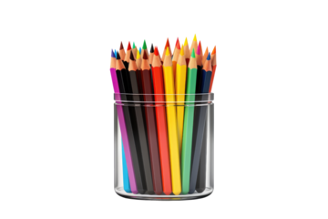 Rainbow Symphony: A Glass Overflowing With Vibrant Colored Pencils