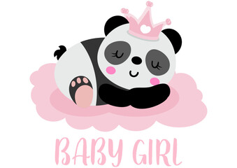 Cute princess panda baby girl