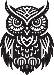 black and white owl