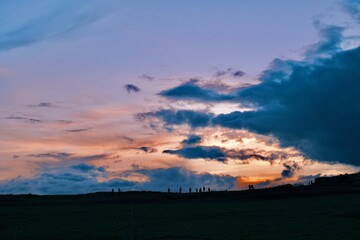 sunset over the city