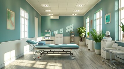 Unoccupied room within a physiotherapy clinic - obrazy, fototapety, plakaty
