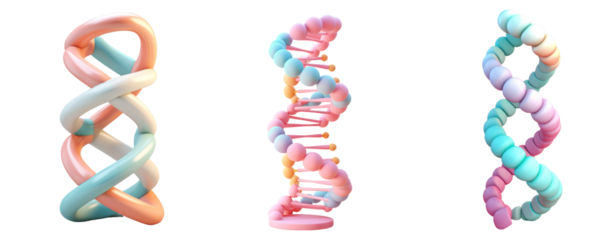 cute 3D DNA clay icon rendered soft pastel color blender plain surface