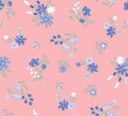 pattern on a white background with a  wild  flowers of different sizes artwork for tattoo, fabrics, souvenirs, packaging, greeting cards and scrapbooking