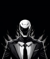Black and White Robot Businessman