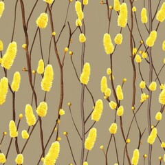 Bright yellow flowers resting on a tree branch, perfect for nature and springtime concepts