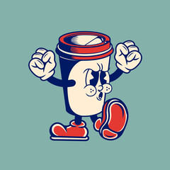 retro character design from coffee cup paper
