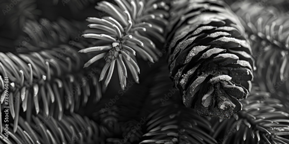 Aufkleber detailed view of a pine cone on a tree. suitable for nature backgrounds