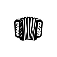 Classic Squeeze: Black Vector Silhouette of an Accordion- Accordion illustration- minimalist Accordion vector