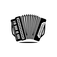 Classic Squeeze: Black Vector Silhouette of an Accordion- Accordion illustration- minimalist Accordion vector