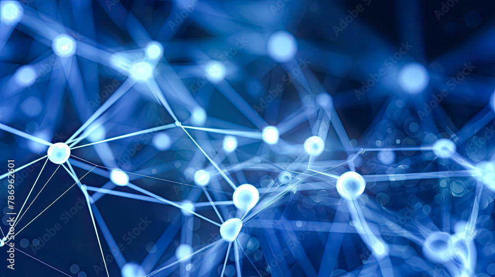 Poster a blue image of many small dots that are connected to each other